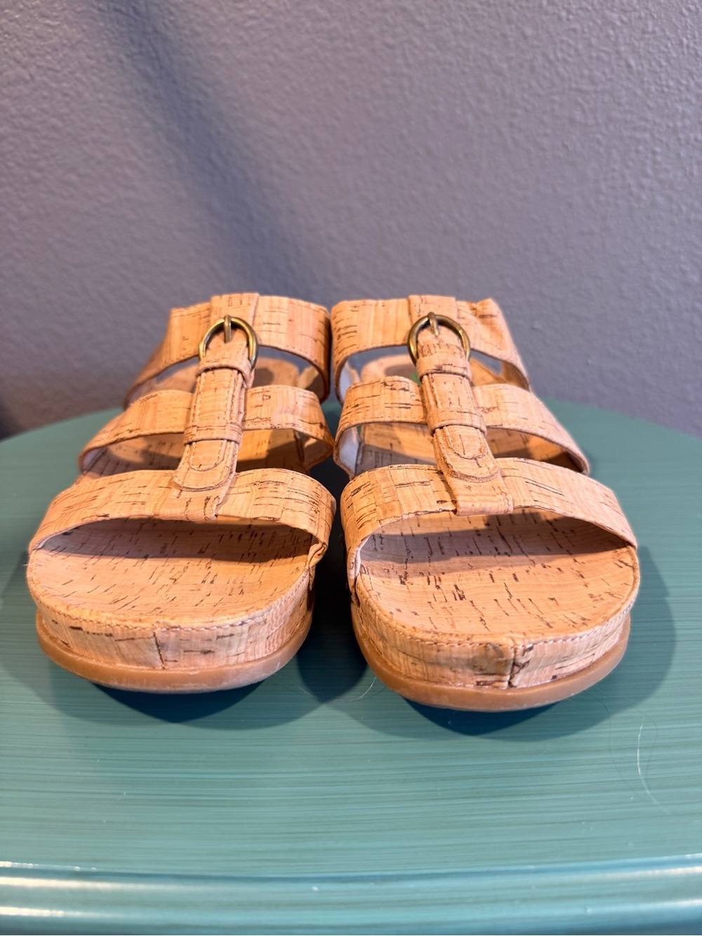 Bear Traps Cork Memory Foam Cella Sandals Natural Cork Buckle Detail Sz 9 | GUC - Picture 10 of 14